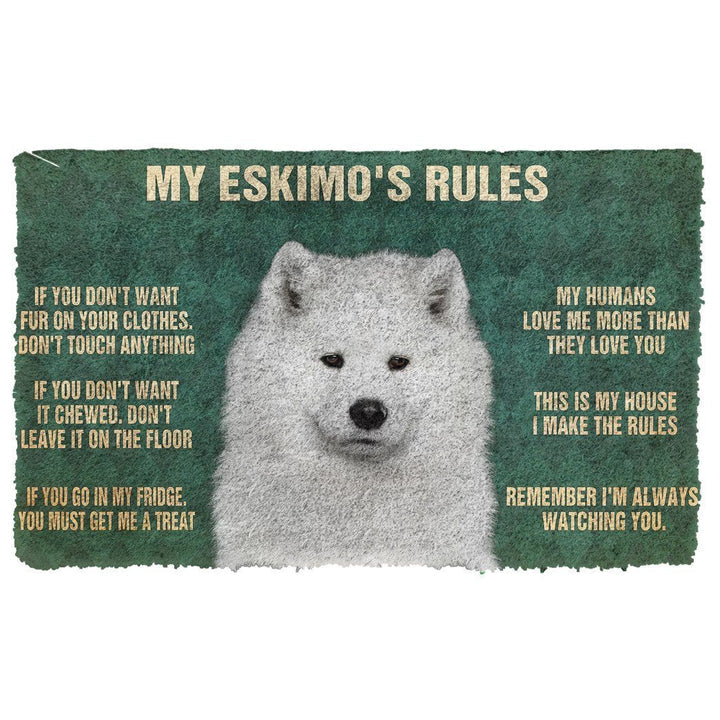 Waybackapparel American Eskimo’S Rules 3D Doormat