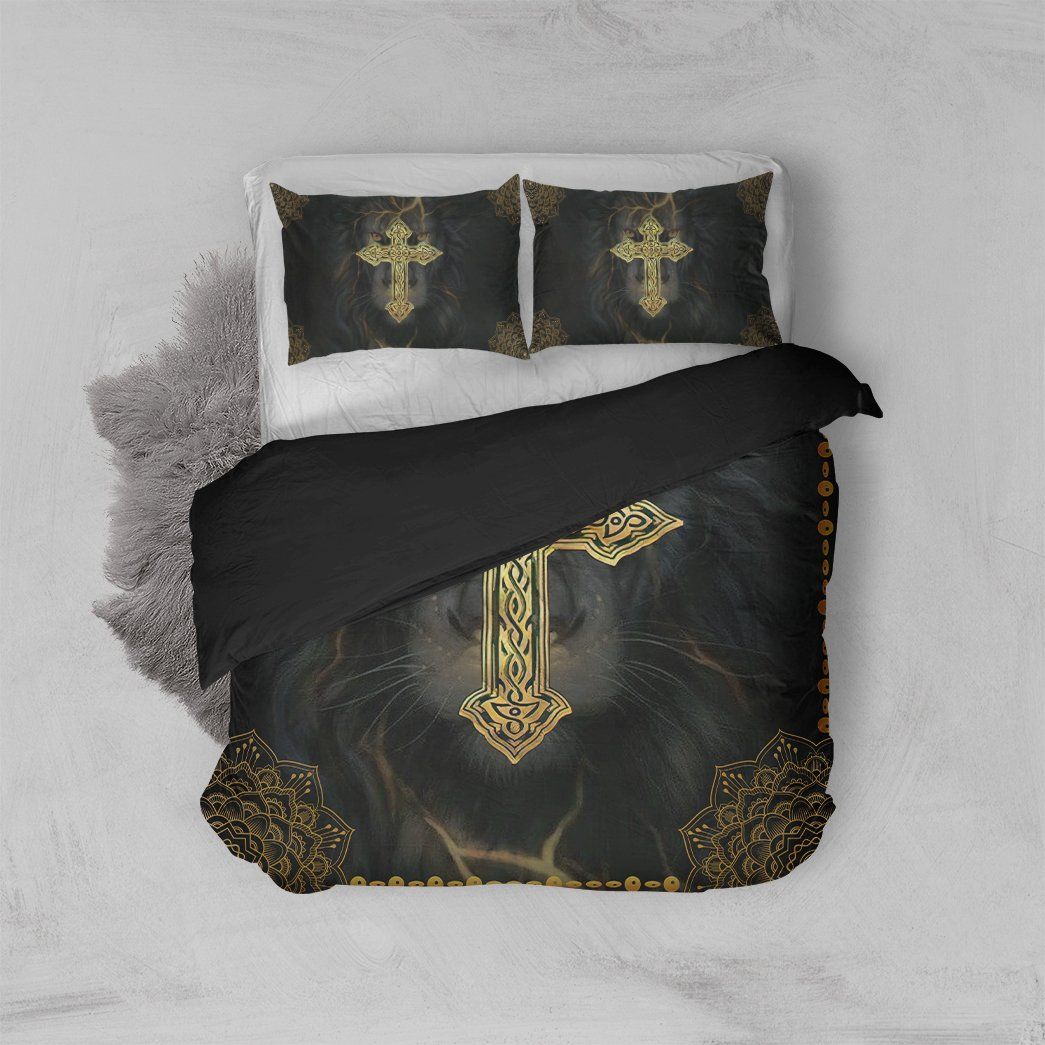 3D Jesus Lion Cross Custom Bedding Set