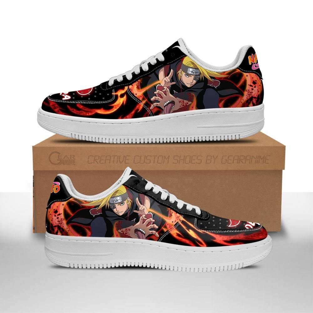 Akatsuki Deidara Naruto Leather Air Force Shoes Sneakers Custom Anime