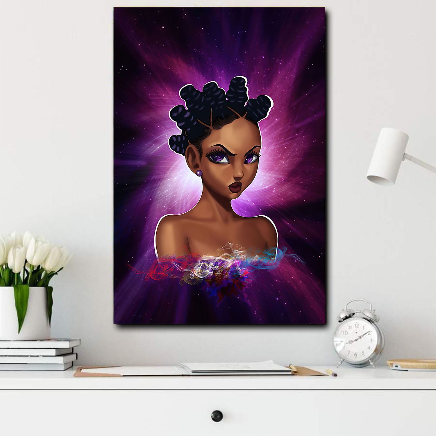 Afro Art Print Canvas Black Beauty African Inspired Home Decor