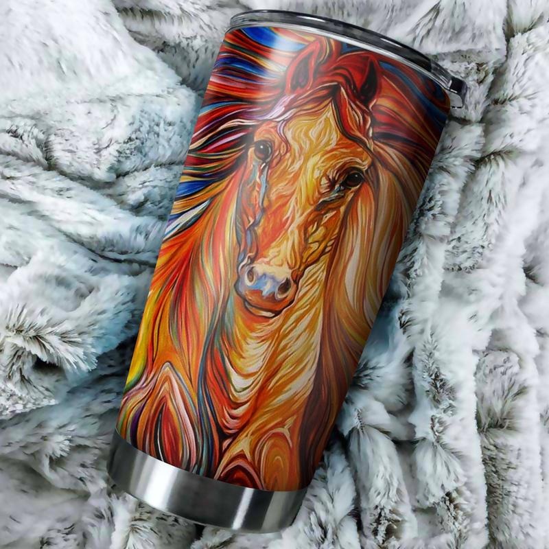 Power Horse Tumbler, Strong Horse Stainless Steel Tumbler, Horse Tumbler Lovers, Tumbler Gifts For Horse Lovers