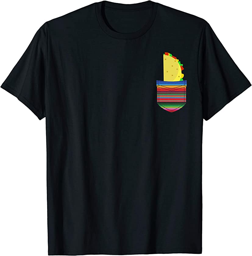 Taco Blanket Pocket Serape Mexican Fiesta Apparel T-Shirt