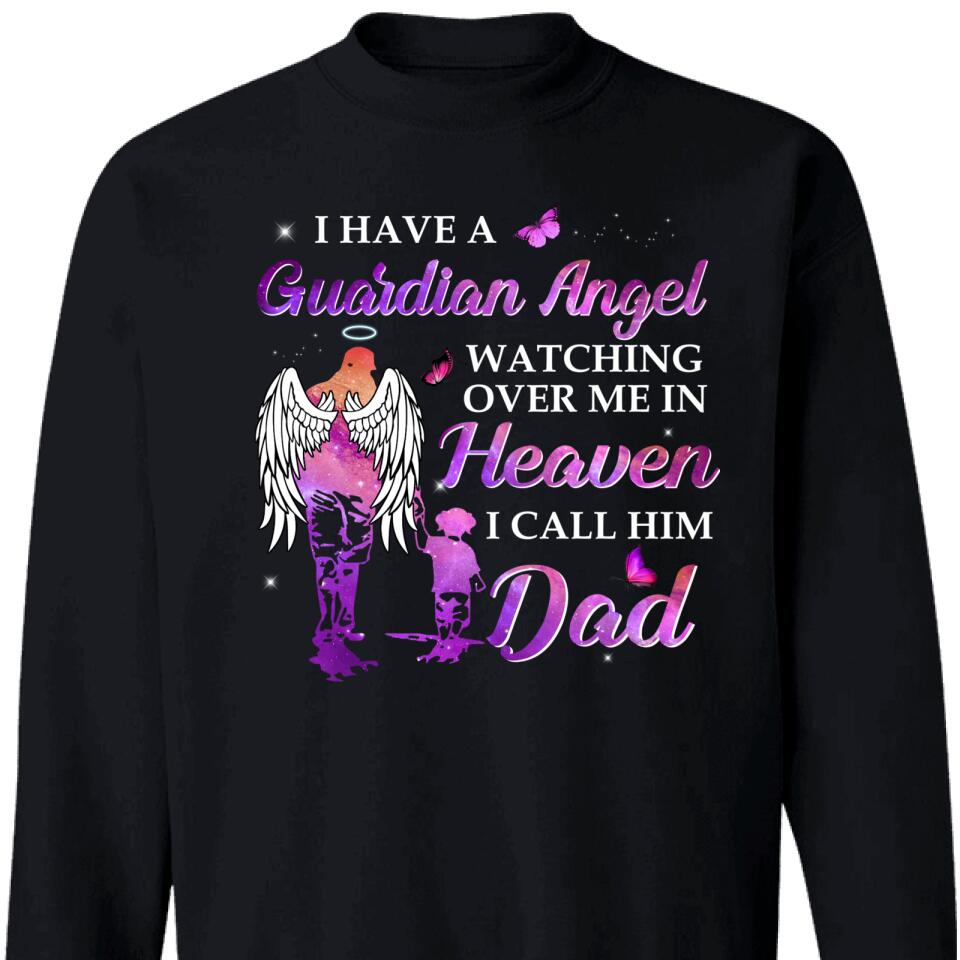 Daughter Of A Wonderful Mom Dad In Heaven Guardian Watching Over Me Memorial Angels Sweatshirt – Trending Personalized