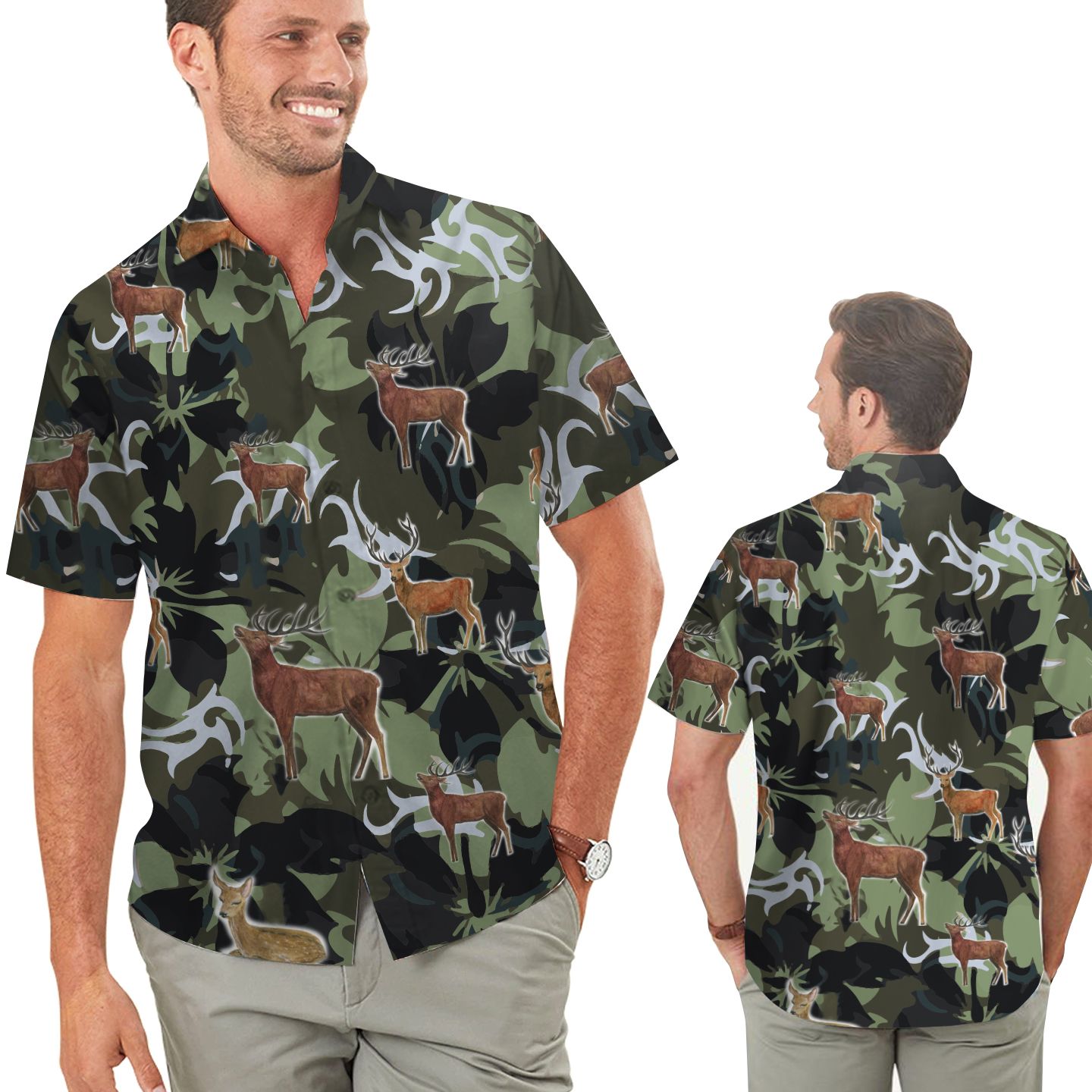 Camouflage Deer Hunting Men Hawaii Shirt For Hunters In Daily Life Ha32263