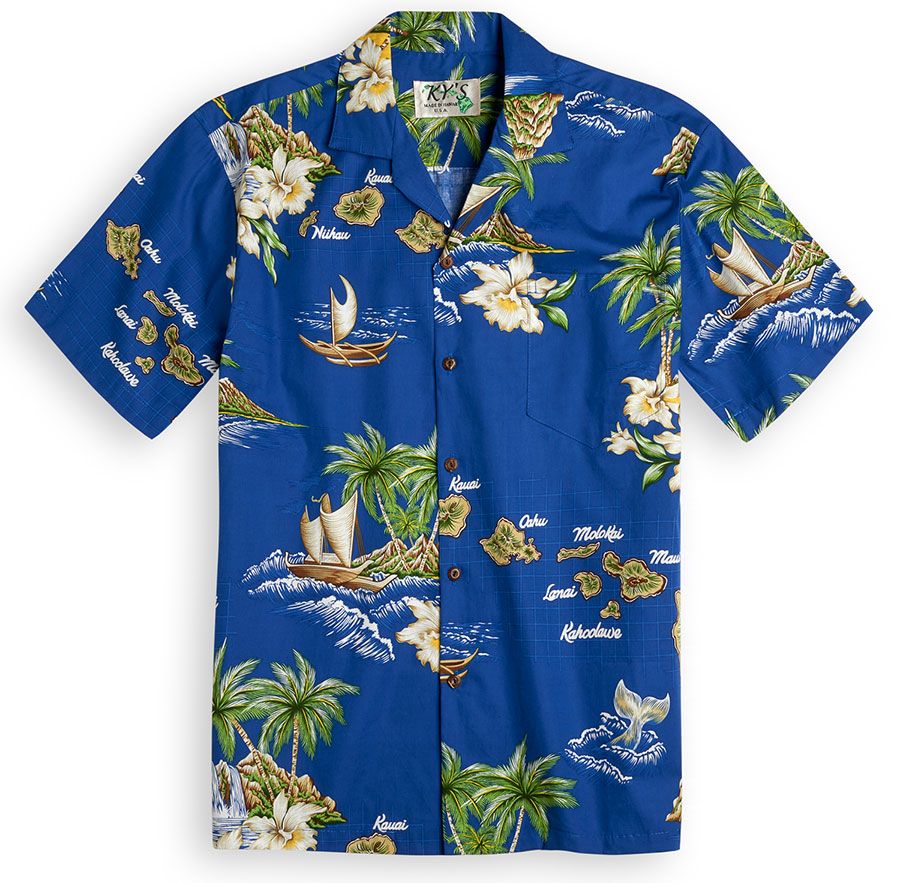 Island Outrigger Blue High Quality Hawaii Shirt Ha201