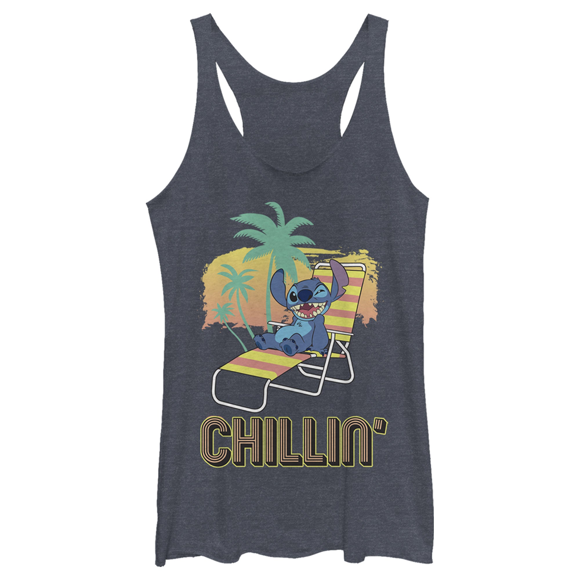 Women’S Lilo & Stitch Chillin’ On The Beach Racerback Tank Top