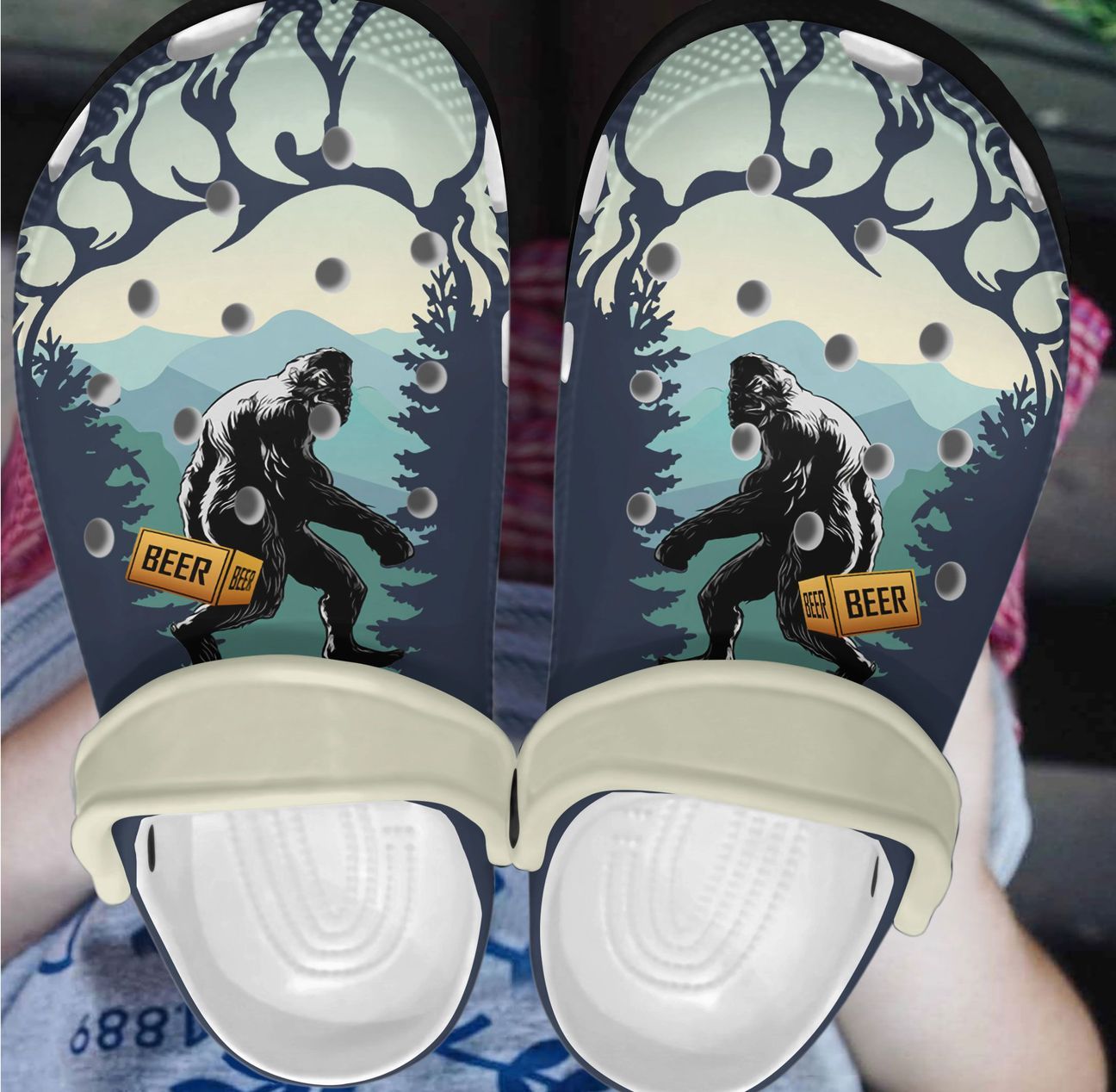 Camping Personalized Clog, Custom Name, Text, Color, Number Fashion Style For Women, Men, Kid, Print 3D Big Foot Beer