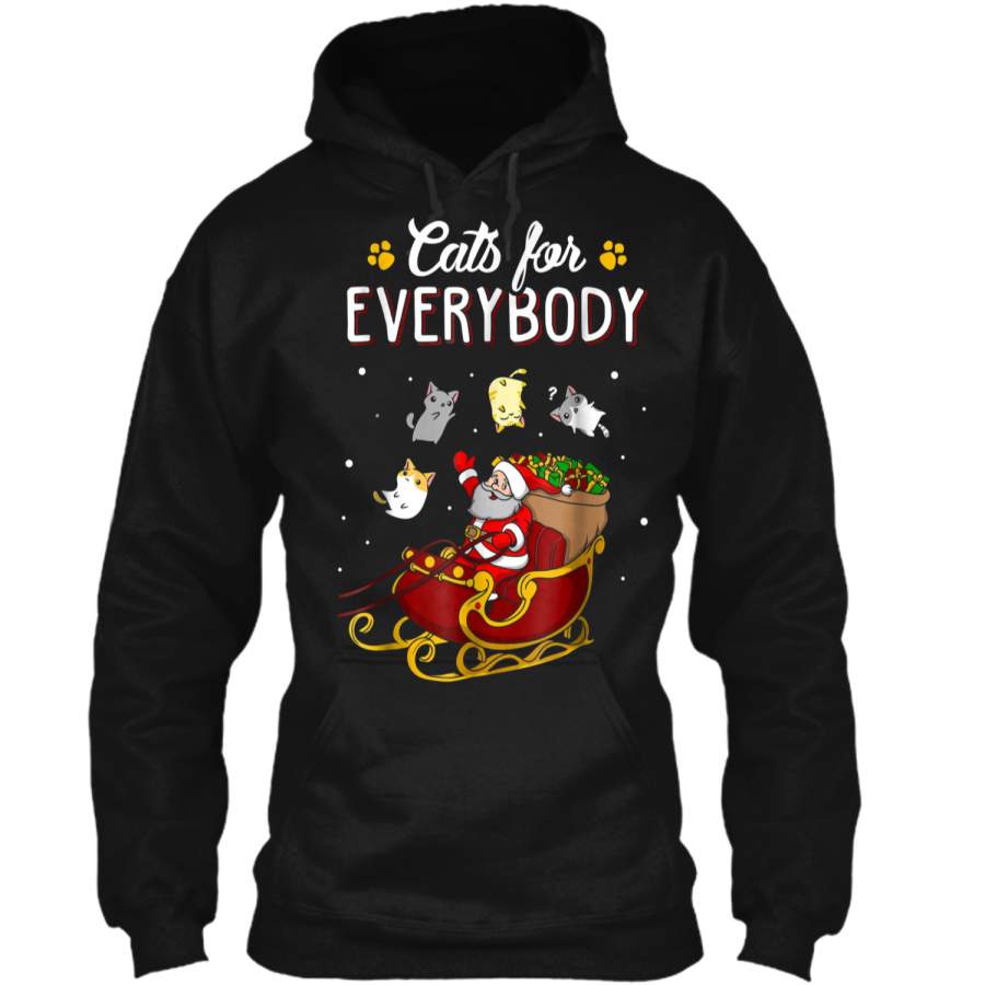Cats For Everybody Christmas Cute Cat Lover  Pullover Hoodie  Christmas Gift Ideas