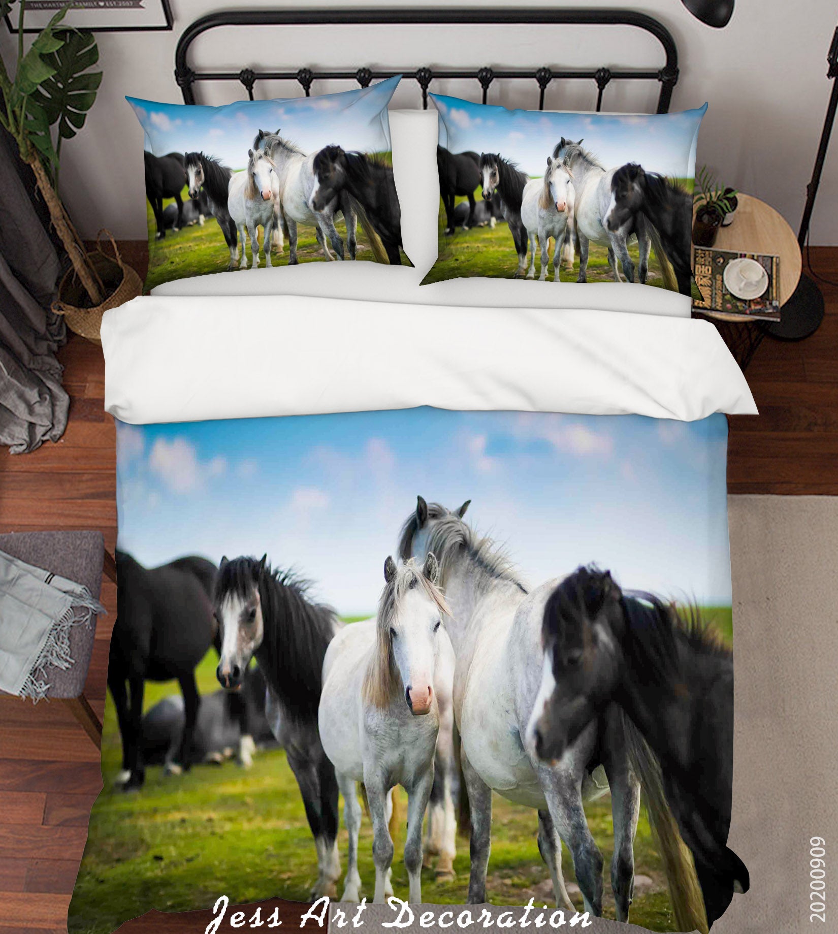 3D Nature Animal Horse Quilt Cover Set Bedding Set Duvet Cover Pillowcases Wj 6072