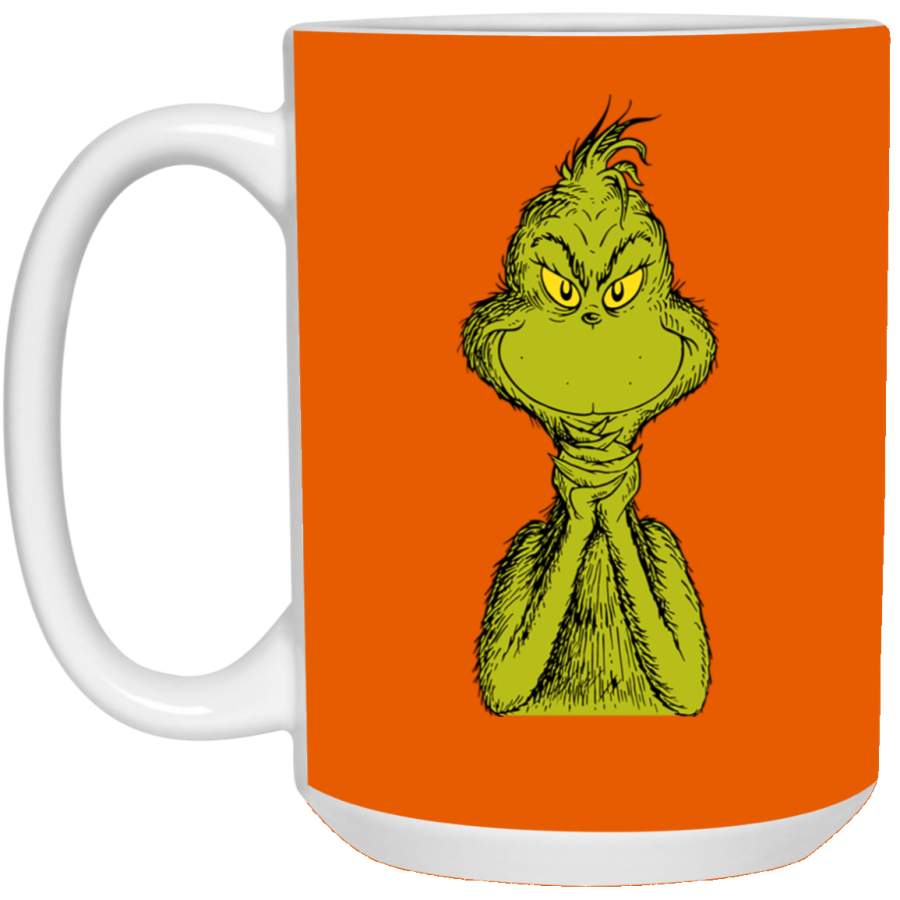 Dr Seuss Classic Sly Grinch Pullover White Mug - ReadingLLC
