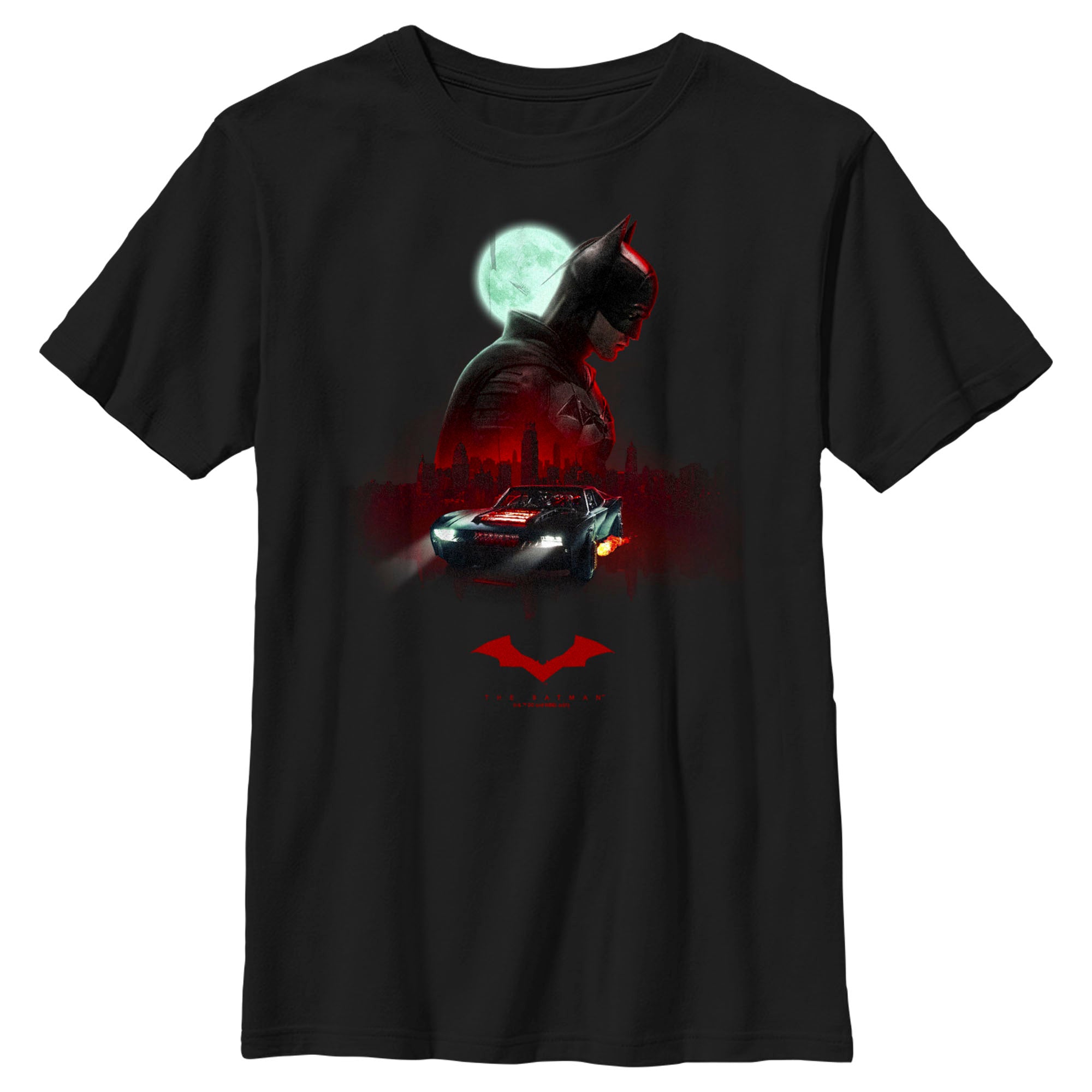 Boy’S The Batman Moonlit Batmobile T-Shirt