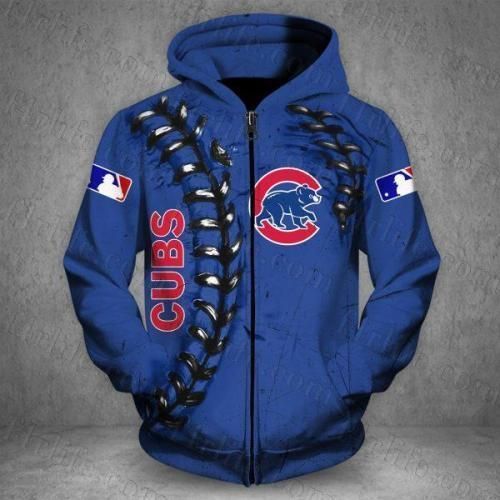 Men / Women Chicago Cubs 3D Zipper Hoodie