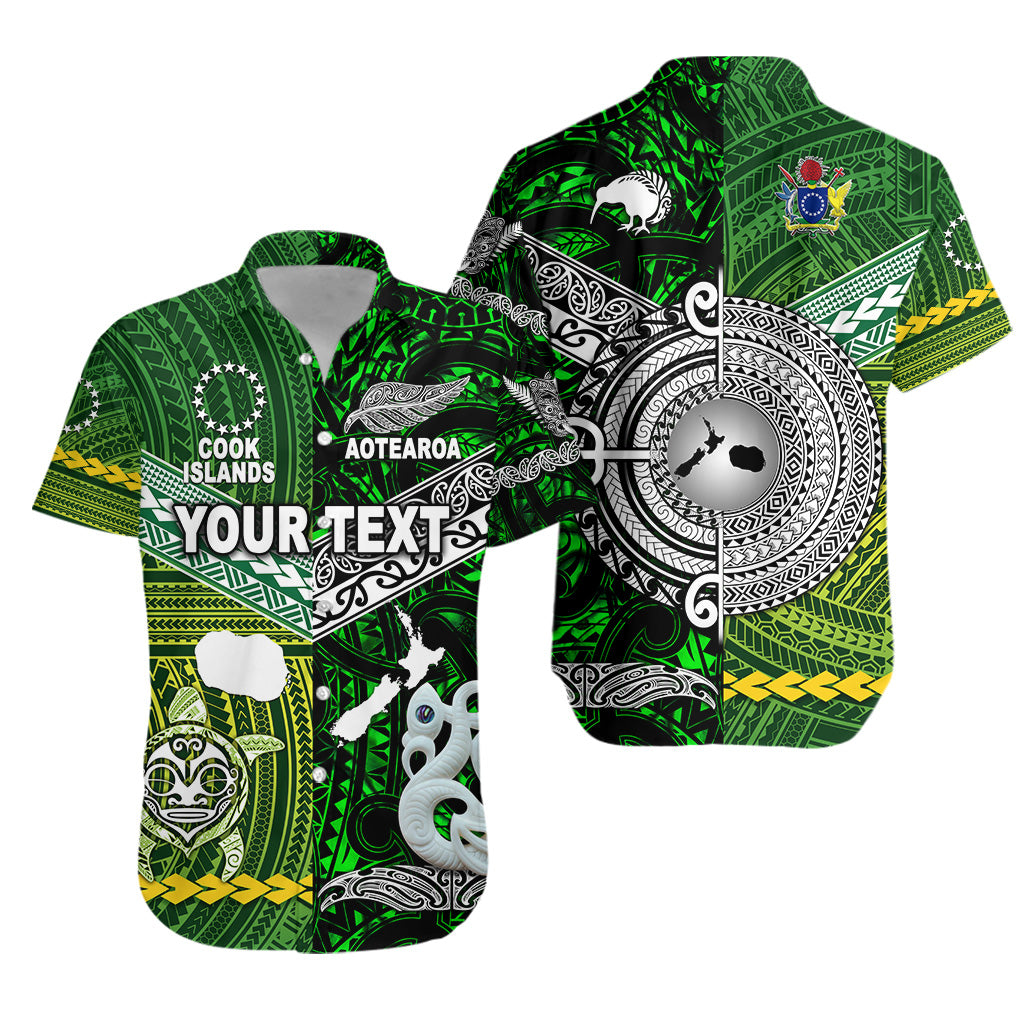 (Custom Personalised) New Zealand Maori Aotearoa Hawaiian Shirt Cook Islands Together – Green Lt8