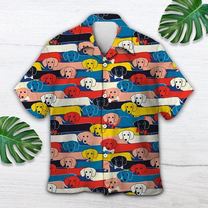 Colorful Dachshund Unisex Hawaii Shirts Ha14148