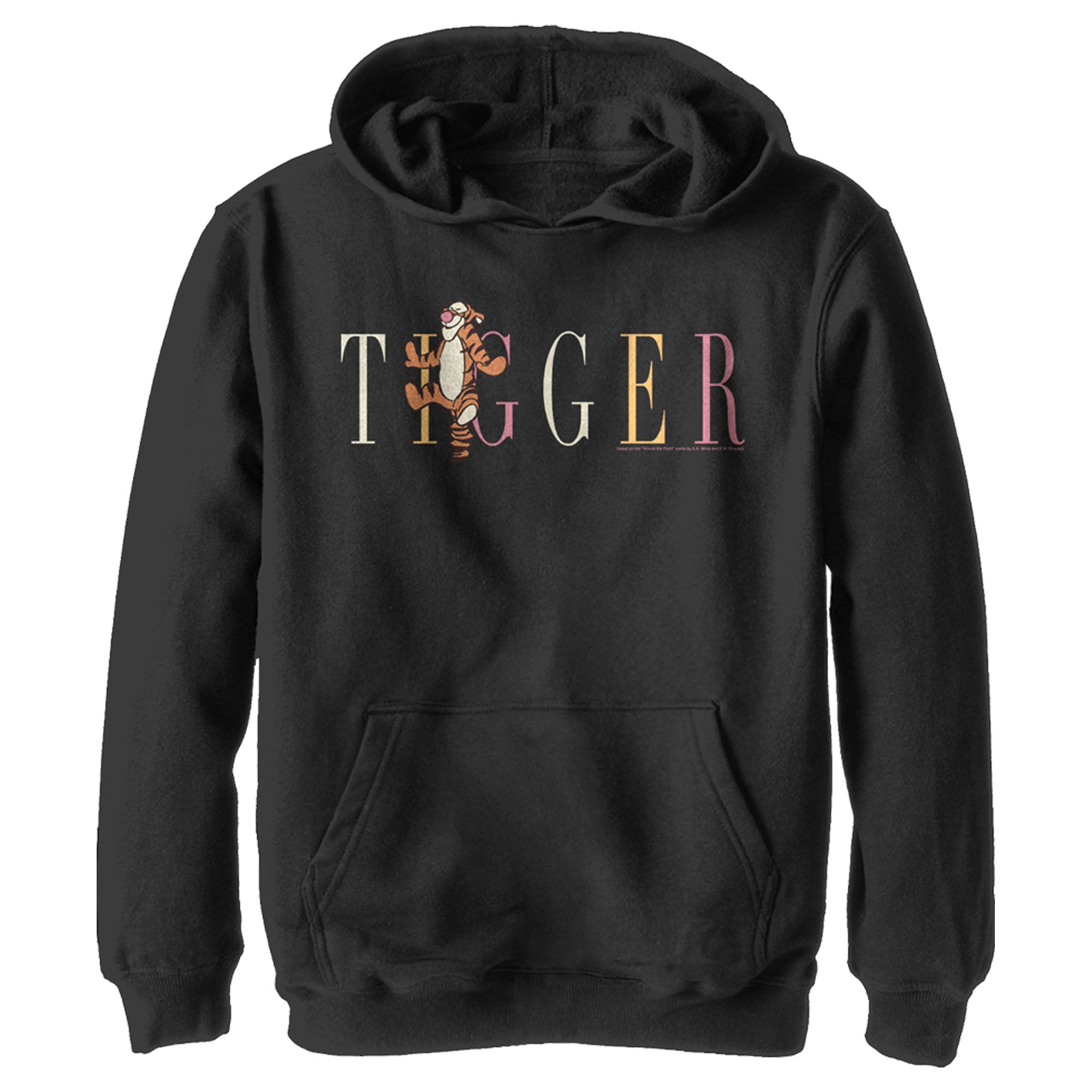 Boy’S Winnie The Pooh Tigger Colorful Script Pull Over Hoodie