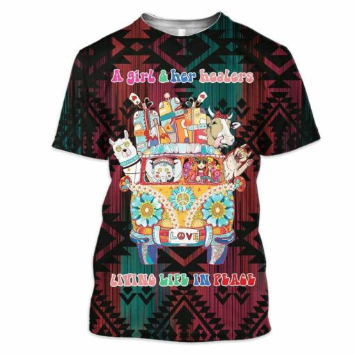 Hippie Living Life In Peace 3D All Over Printed Shirts Apparel For Hippie Lovers, Hippie Gift For Men And Women