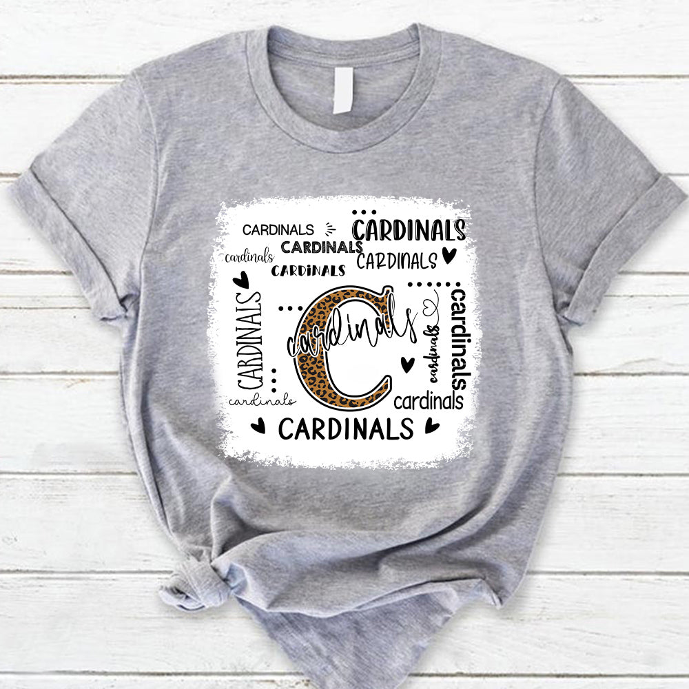 Cardinals Leopard Teacher T-Shirt Ph99 Nh00