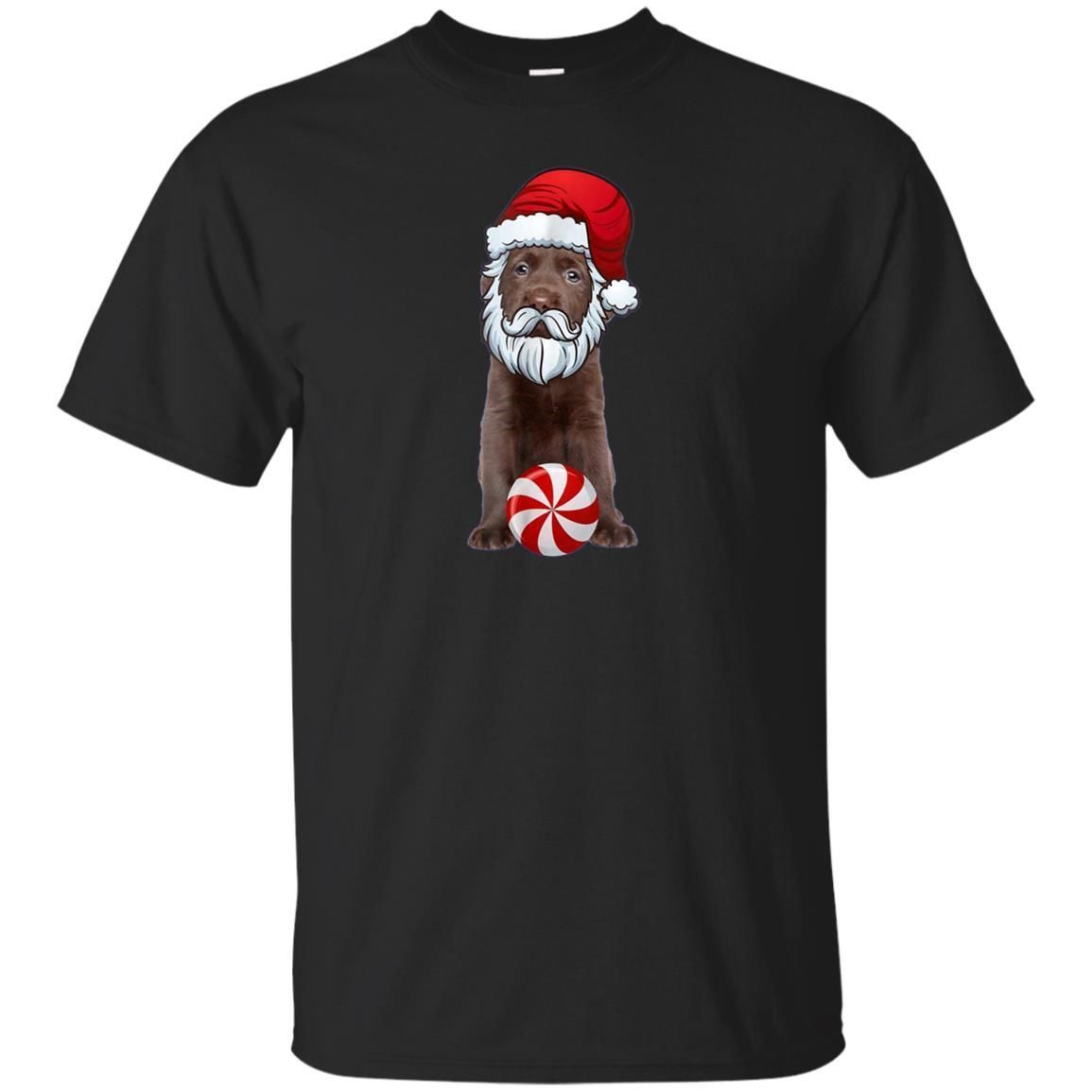 Check out this awesome Chocolate Lab Puppy T-Shirt Santa Hat Christmas Candy Cane