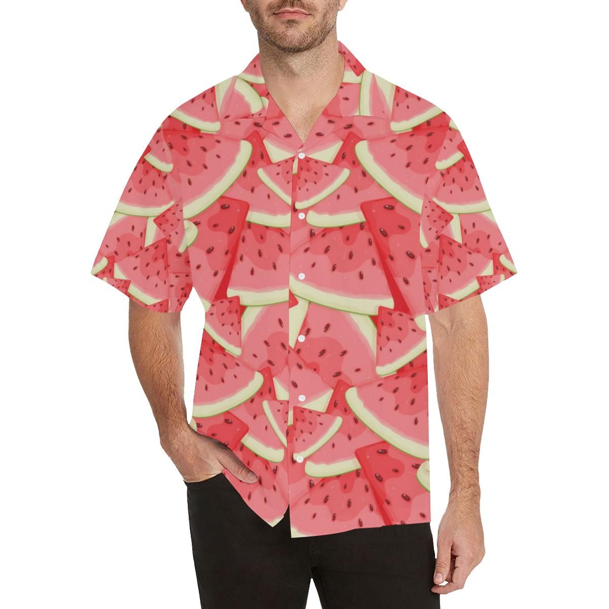 Watermelon Pattern Background Men’s All Over Print Hawaiian Shirt