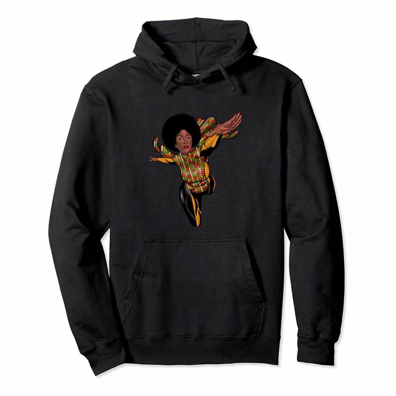 Afro Queen Kente Power Superhero Woman Black History Pullover Hoodie, T-Shirt, Sweatshirt, Tank Top, Racerback, Dolman