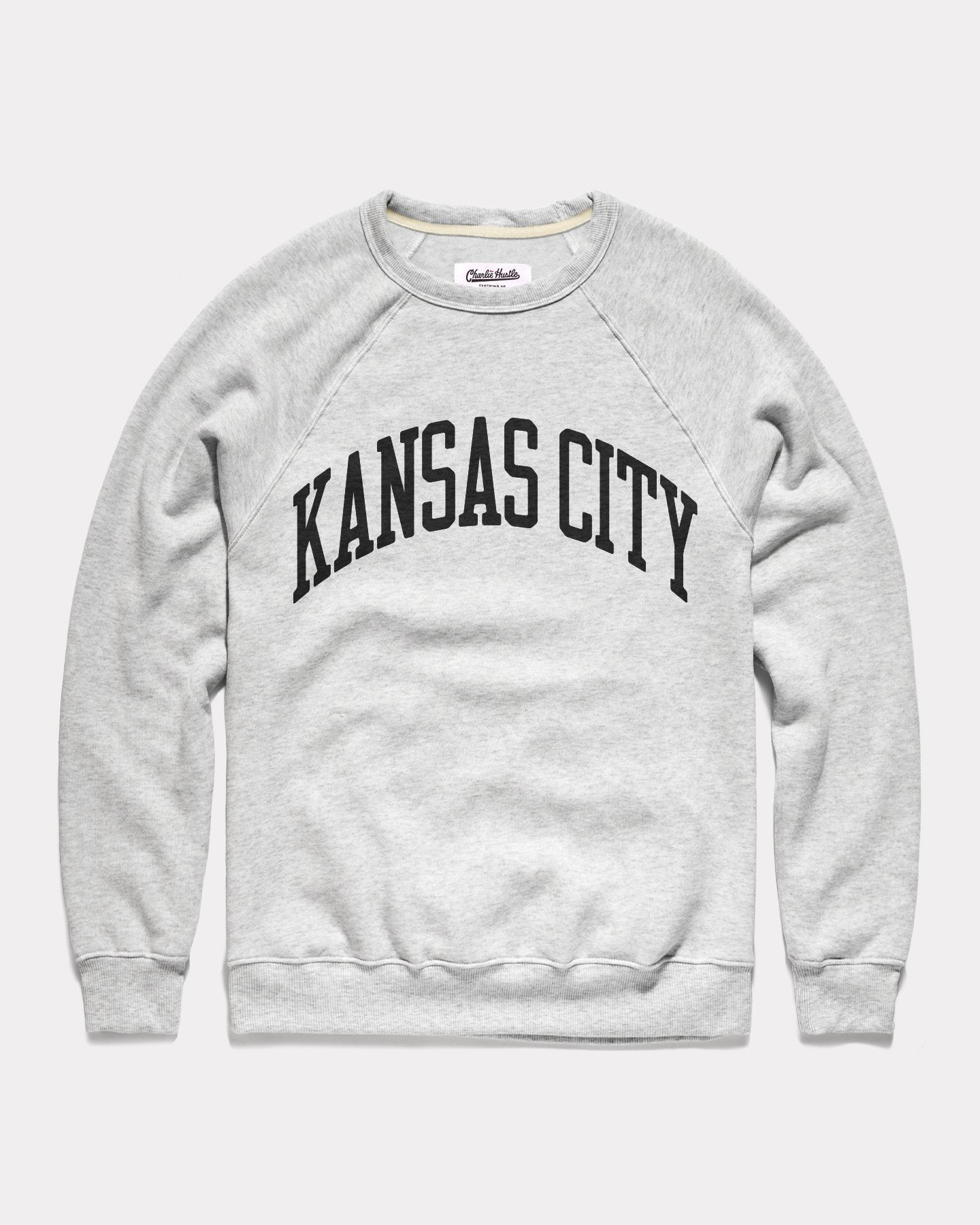 Ash Grey & Black Kansas City Arch Vintage Crewneck Sweatshirt