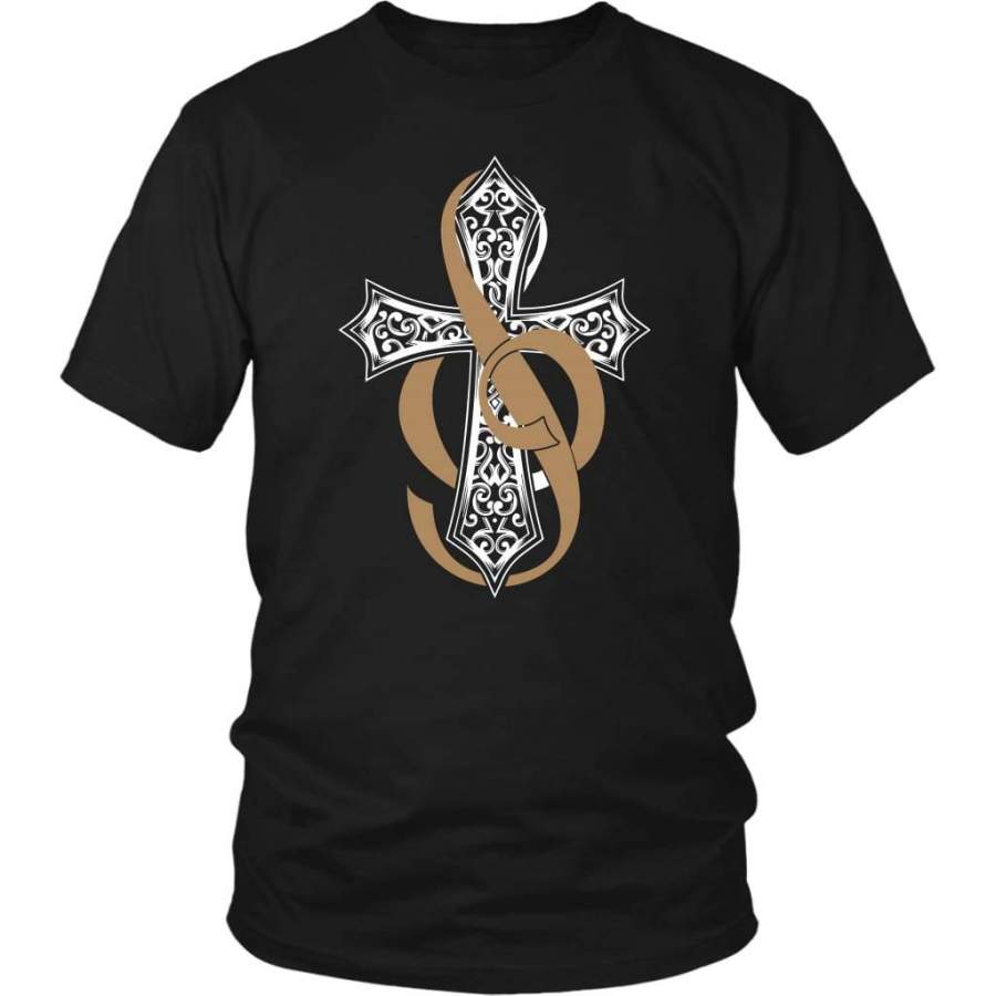 Music symbol with cross t-shirt | Christian t-shirts