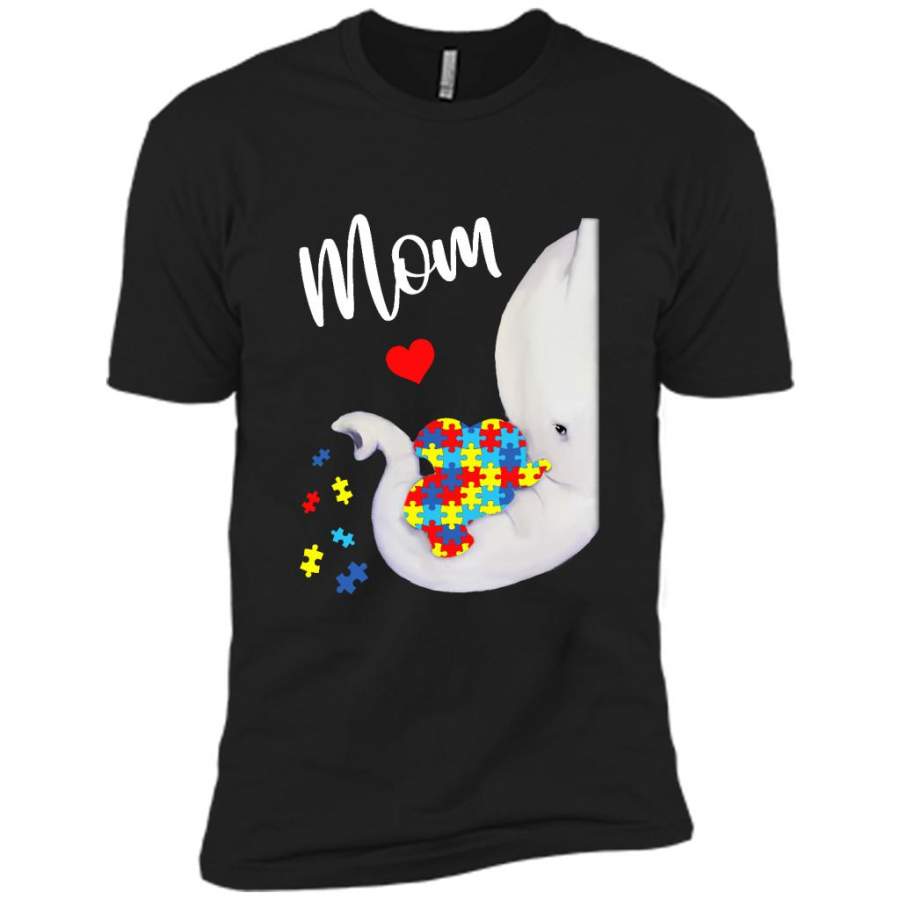 Autism Awareness Autism Elephant Mom – Canvas Unisex USA Shirt