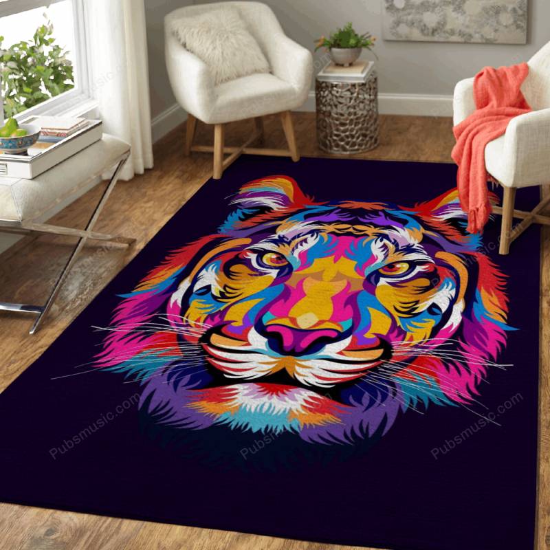 Colorful Tiger  – Lion Tiger Cat Area Rug Carpet