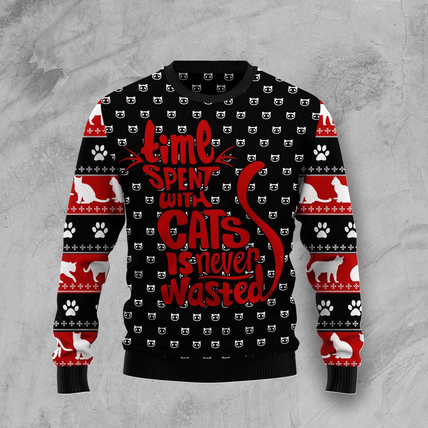 Time With Cat Christmas Ugly Sweater