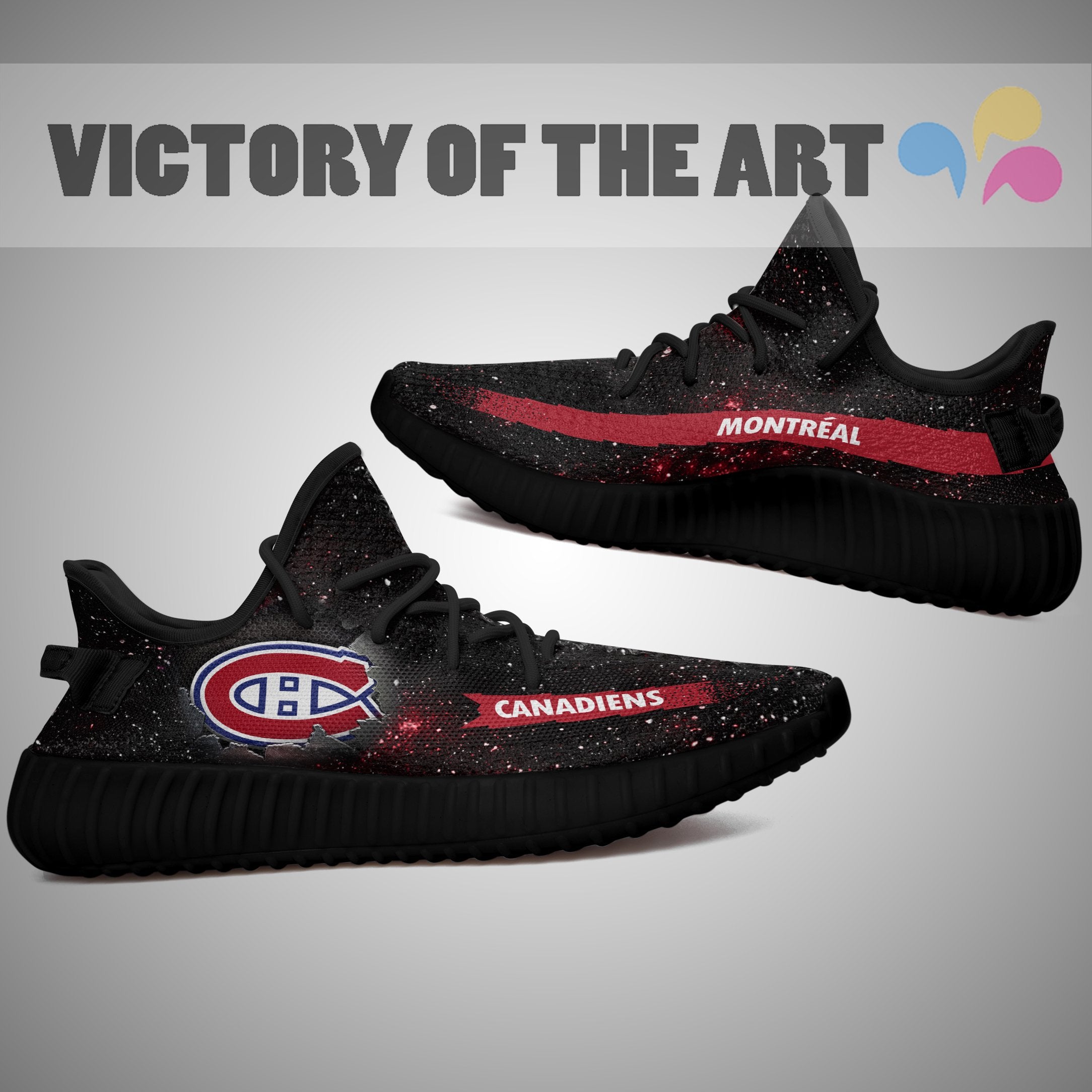 Art Scratch Mystery Montreal Canadiens Yeezy Shoes