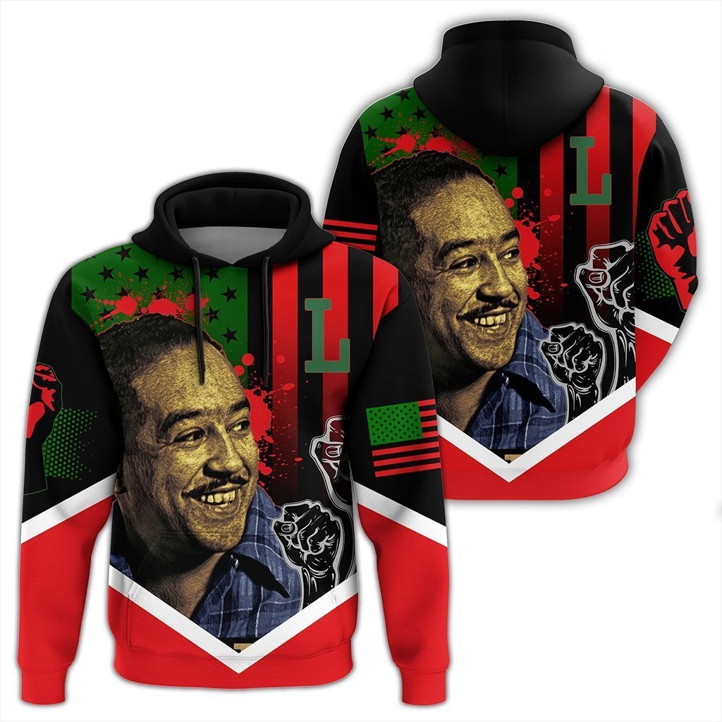 Wonderprint Hoodie – African American Flag Langston Hughes Hoodie