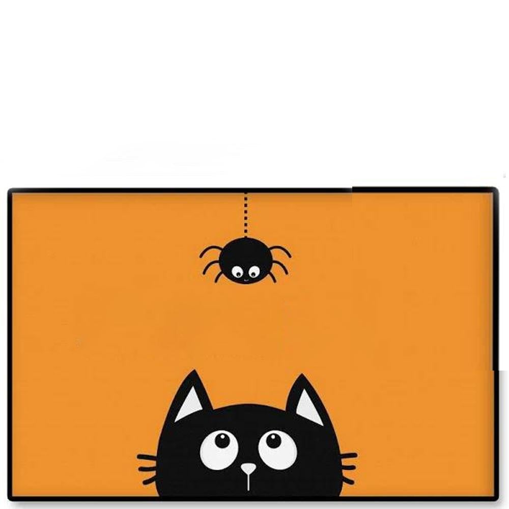 Halloween Black Cat Spider Rug Welcome Doormat, Funny Doormat Gift For Cat Lovers