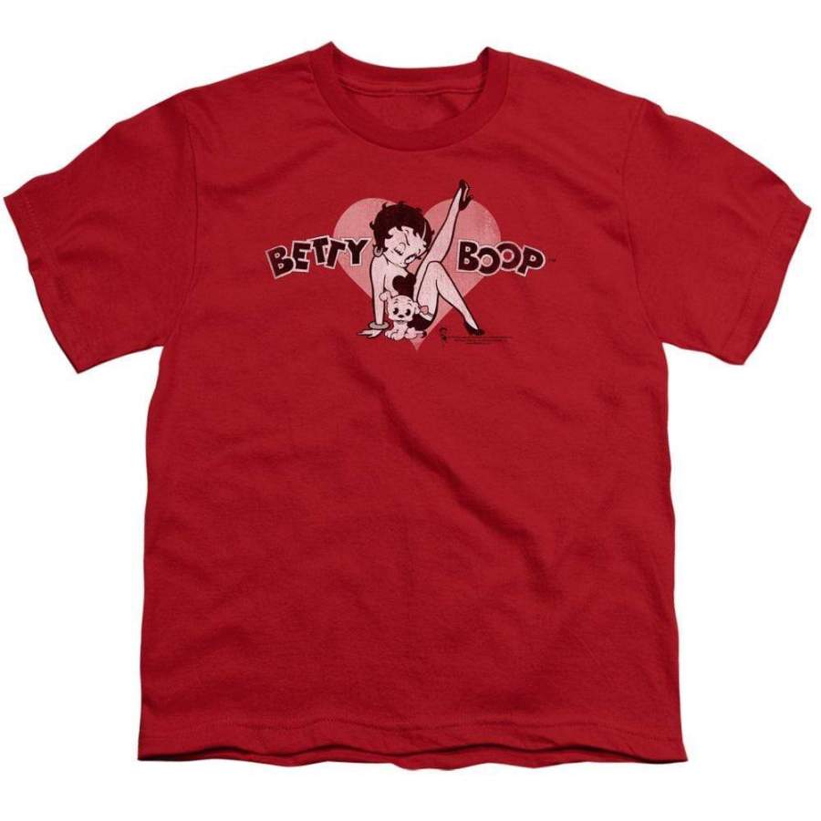 Betty Boop Vintage Cutie Pup Youth T-Shirt (Ages 8-12)