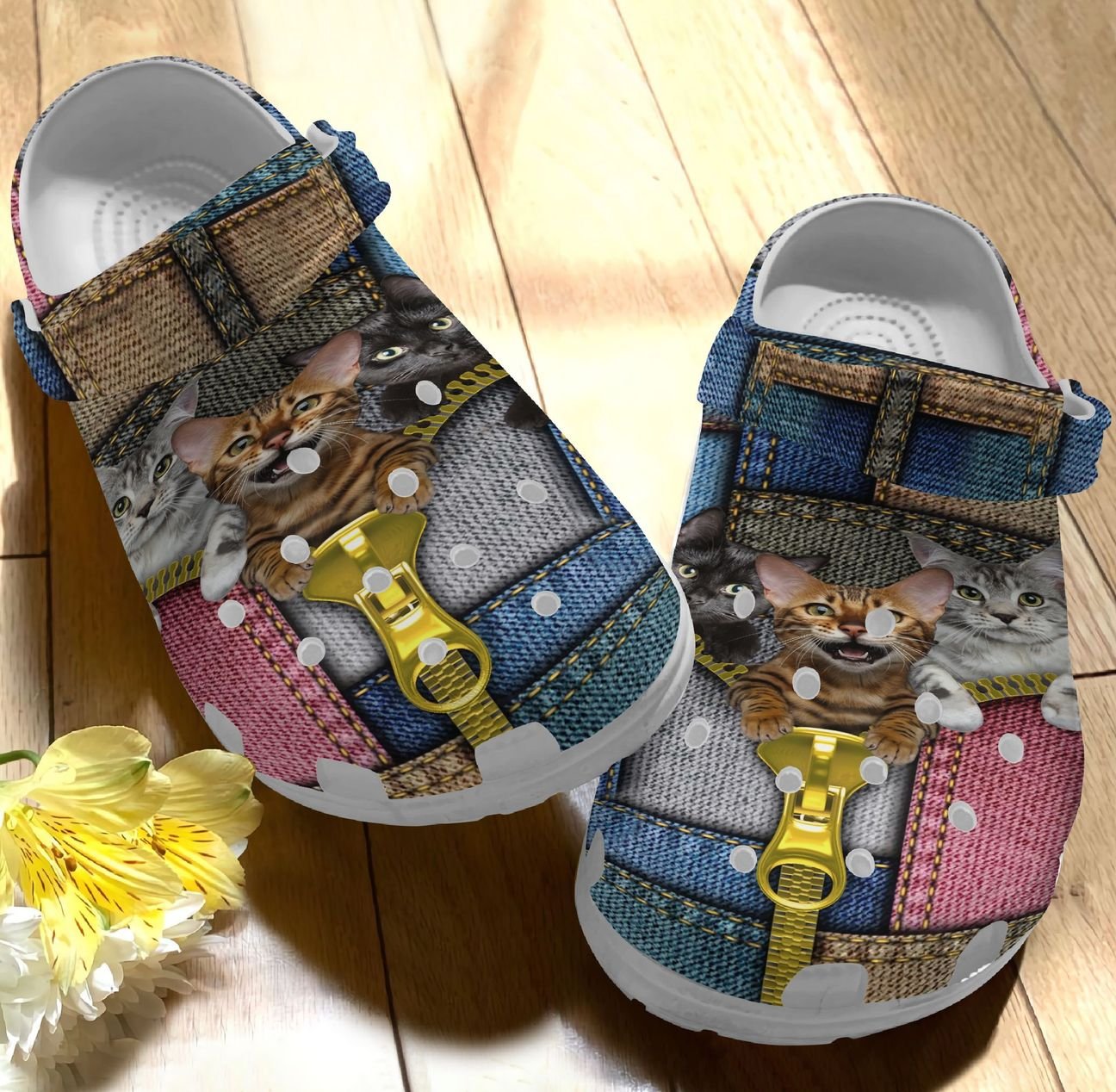 Cat Personalized Clog, Custom Name, Text, Color, Number Fashion Style For Women, Men, Kid, Print 3D Cats In Zip