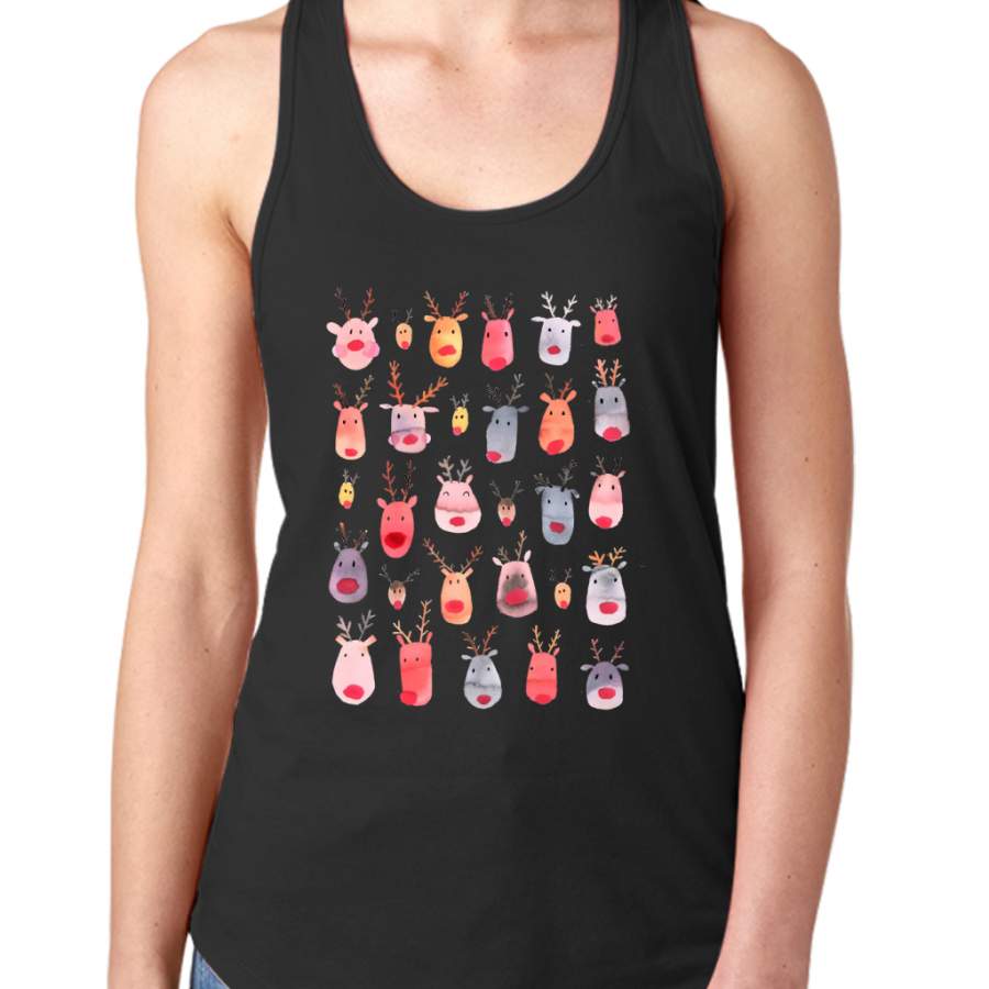 Reindeers – Animal cuteness – Winter watercolor pattern – Rudolph Women Tank Top