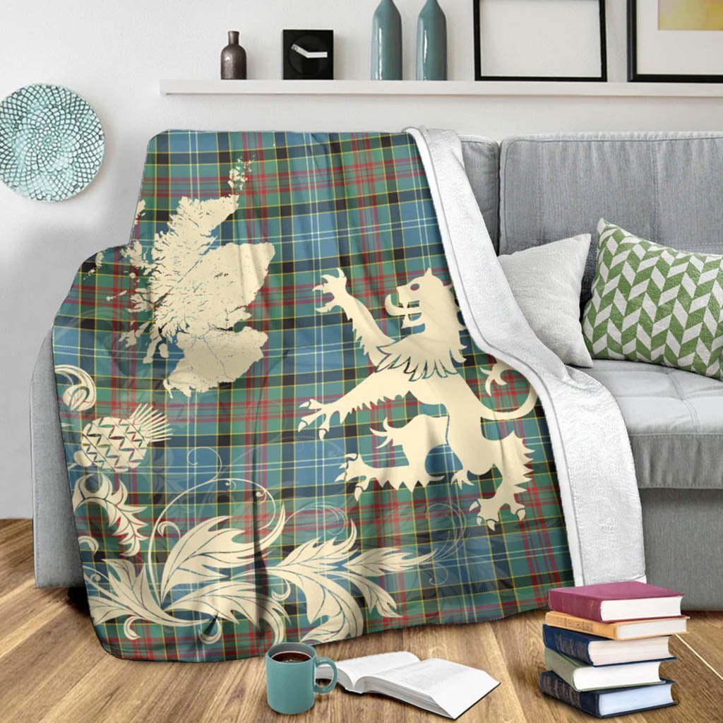 Tartan Blanket Paisley District Tartan Scotland Lion Thistle Map Plaid Blanket