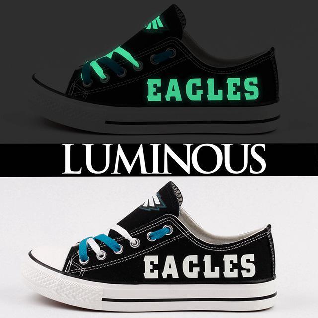 Philadelphia Eagles Shoes For Sale Letter Glow In The Dark Shoes Cheap Laces