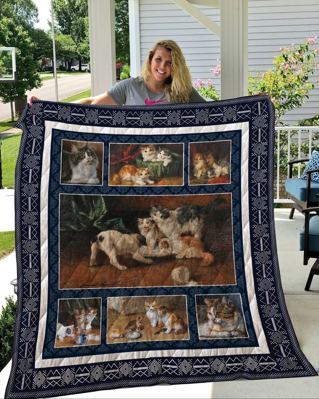 Cat Kitten Love Cat Lover Animals Quilt Blanket