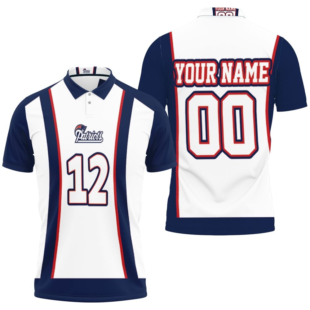 New England Patriots Tom Brady 12 Football Fans 3D Personalized Polo Shirt