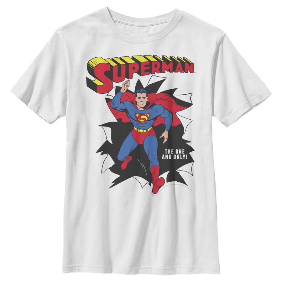 Superman Boy’s Only One Hero Rip  T Shirt