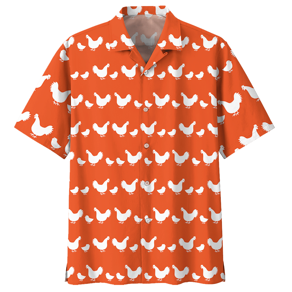 Chicken Orange Unique Design Unisex Hawaii Lover Hawaii Shirt For Men Women Ha48698