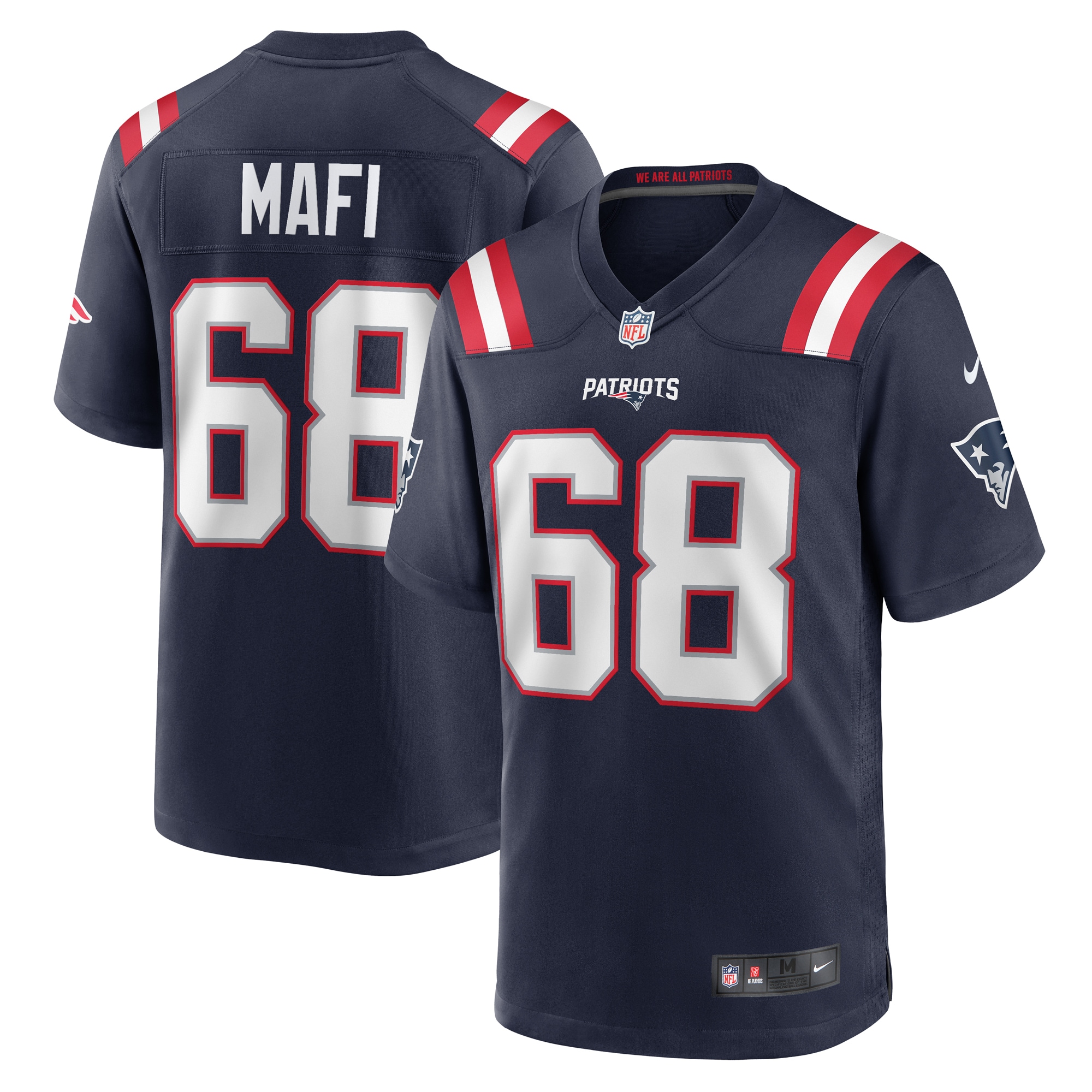 Atonio Mafi New England Patriots Team Game Jersey – Navy