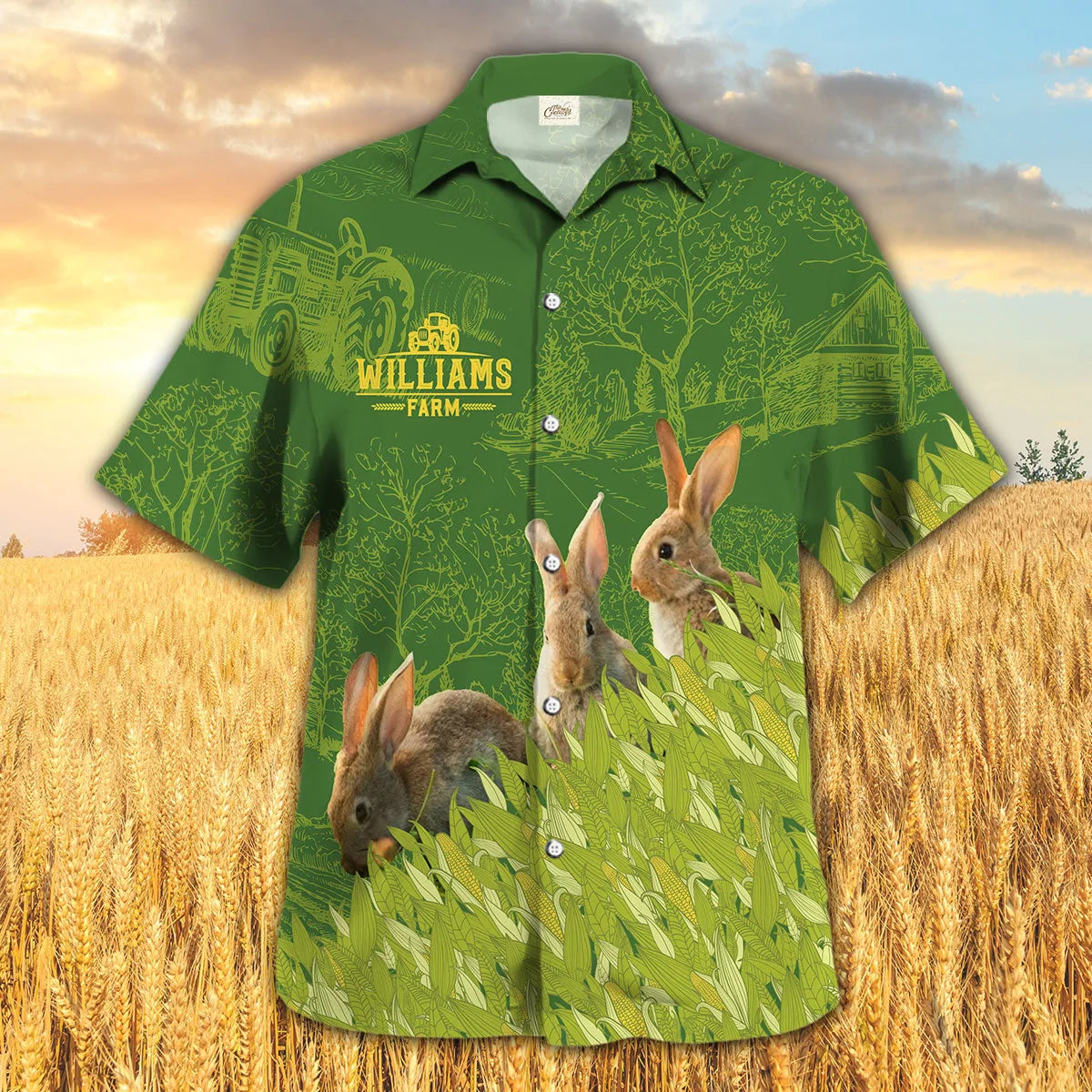 Rabbit Farm Corn Pattern Hawaiian Shirt, Summer Hawaiian Shirt For Men And Women