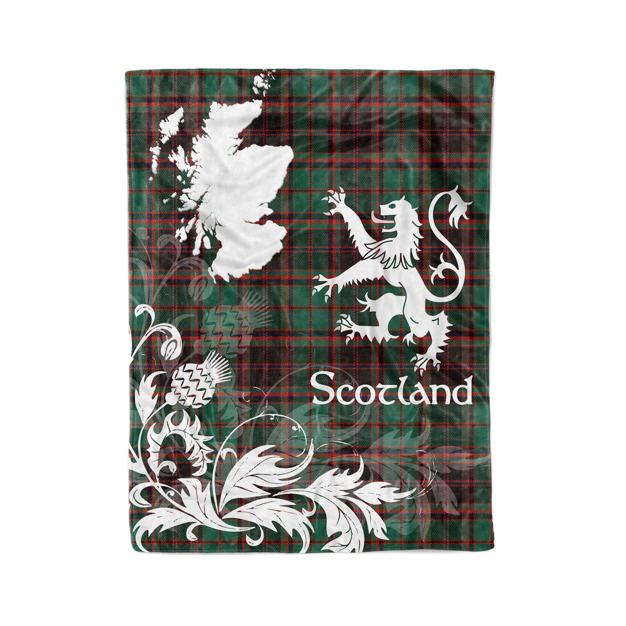 Tartan Plaid Fleece Blanket Tartan Blanket Thistle And Lion Scottish Clan Buchan Ancient Plaid Blanket