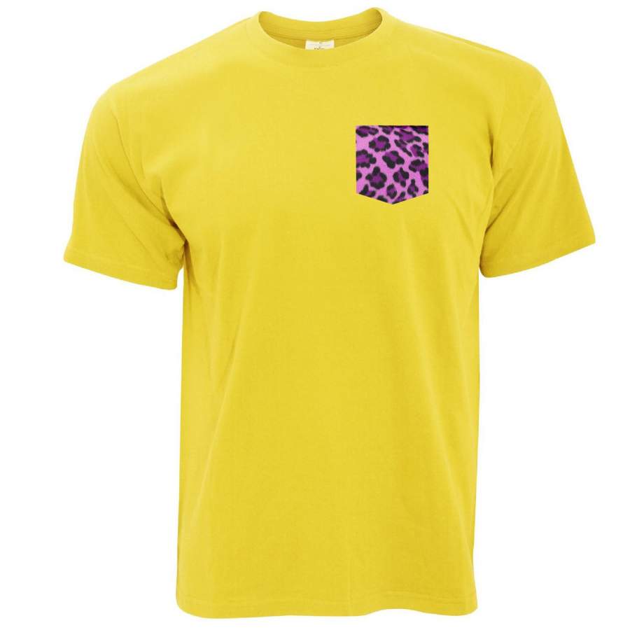 Hipster T Shirt Prink Leopard Print Fake Pocket