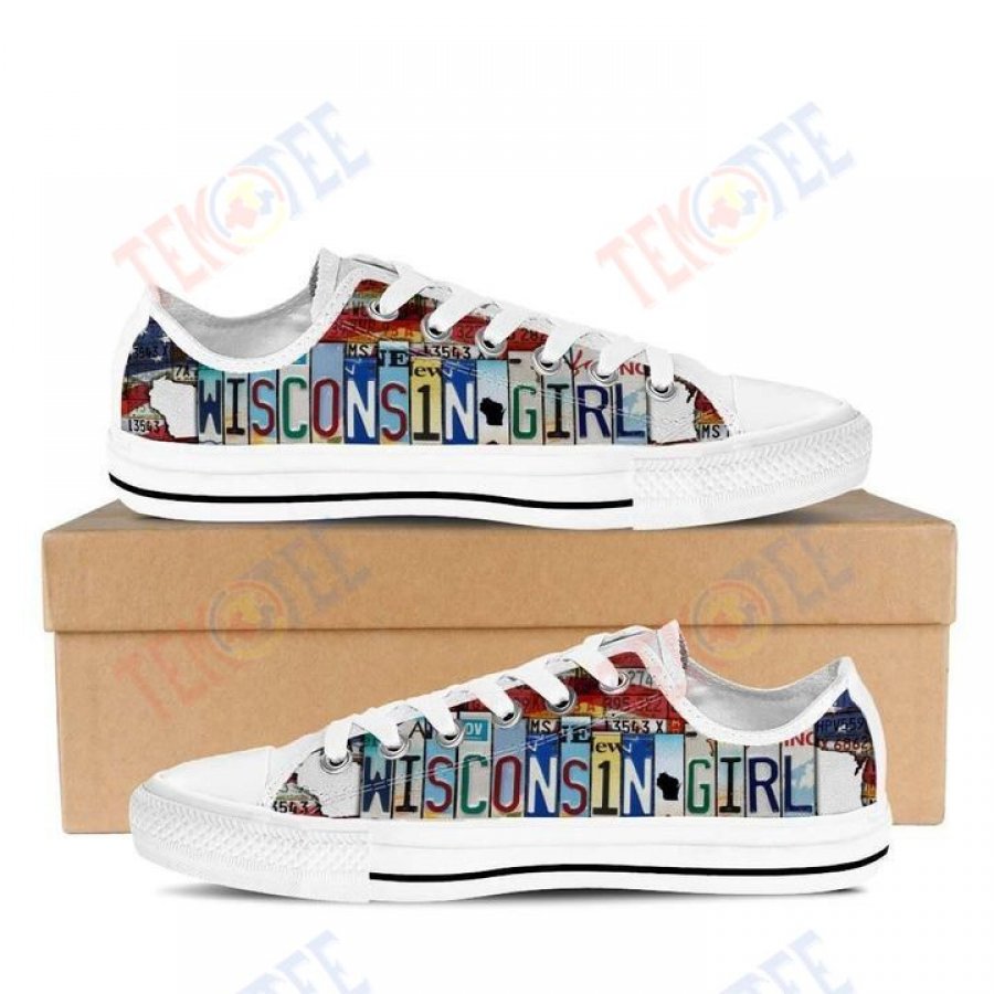 Mens Womens Wisconsin Girl Low Top Shoes Custom Print Footwear Converse Sneakers TMT982