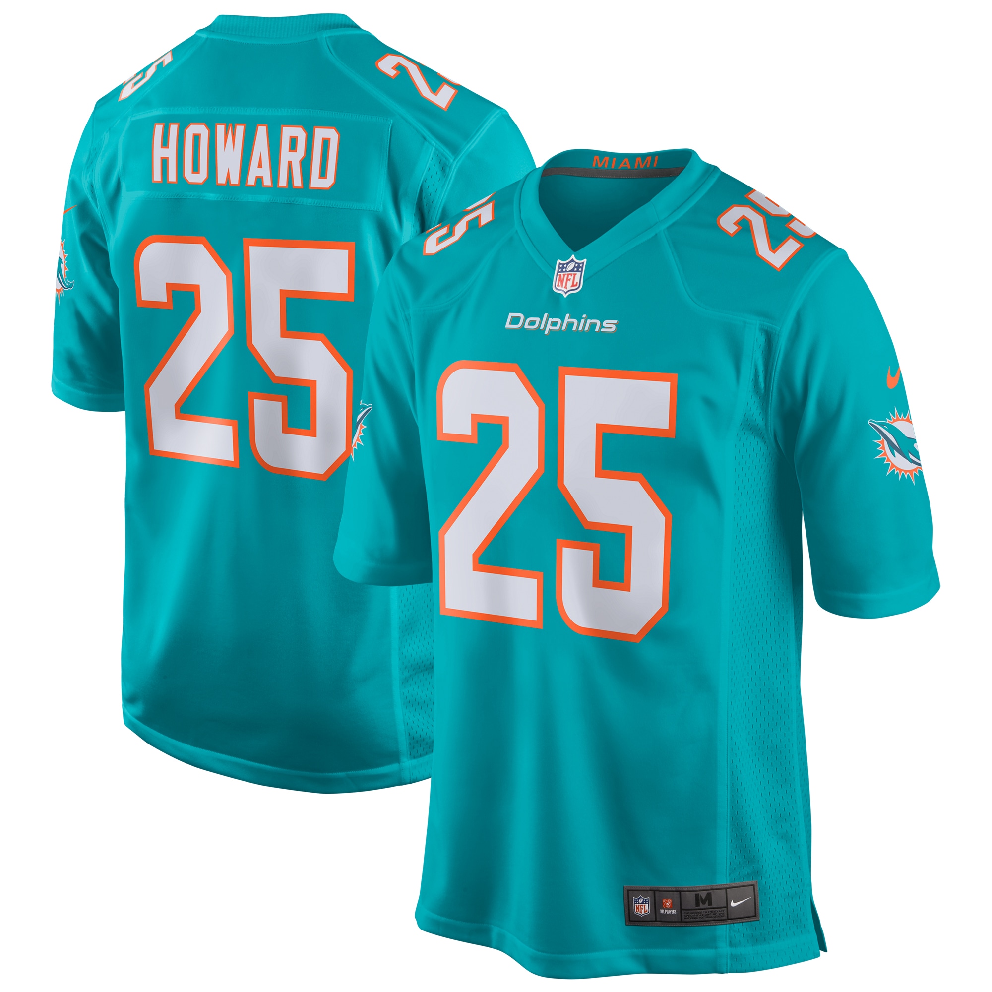 Men’s Miami Dolphins Xavien Howard Aqua Game Jersey