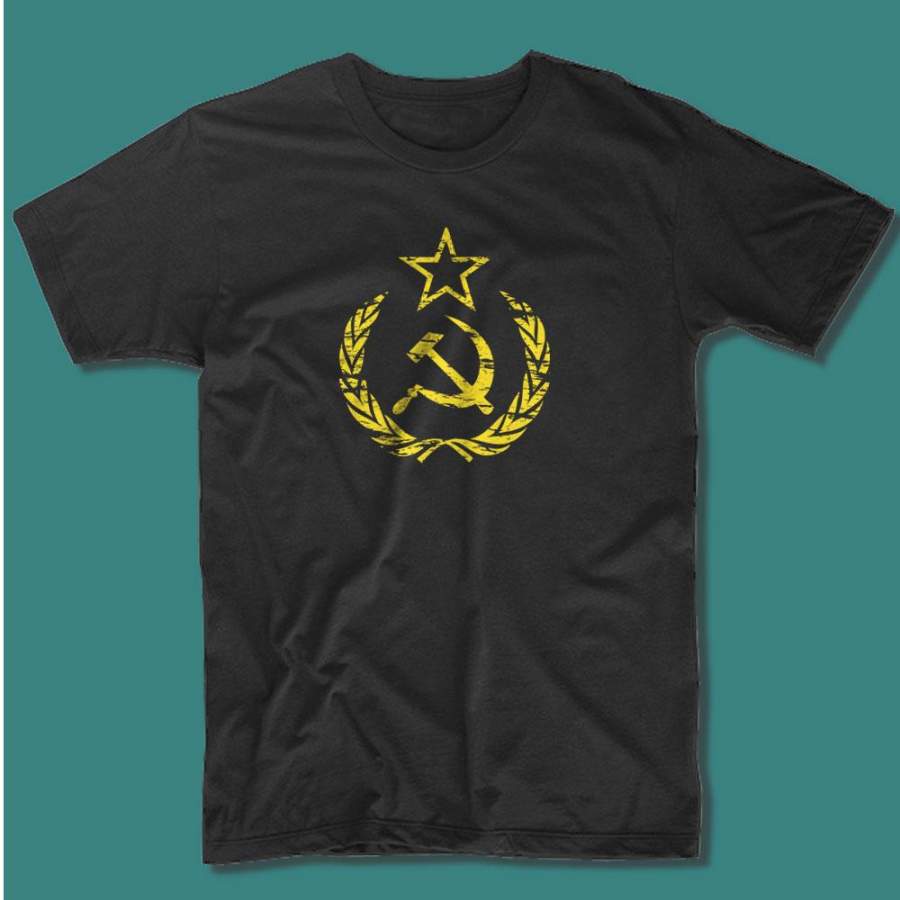 Vintage Look Russian Ussr Soviet Union Flag Hammer And Sickle Men’S T Shirt