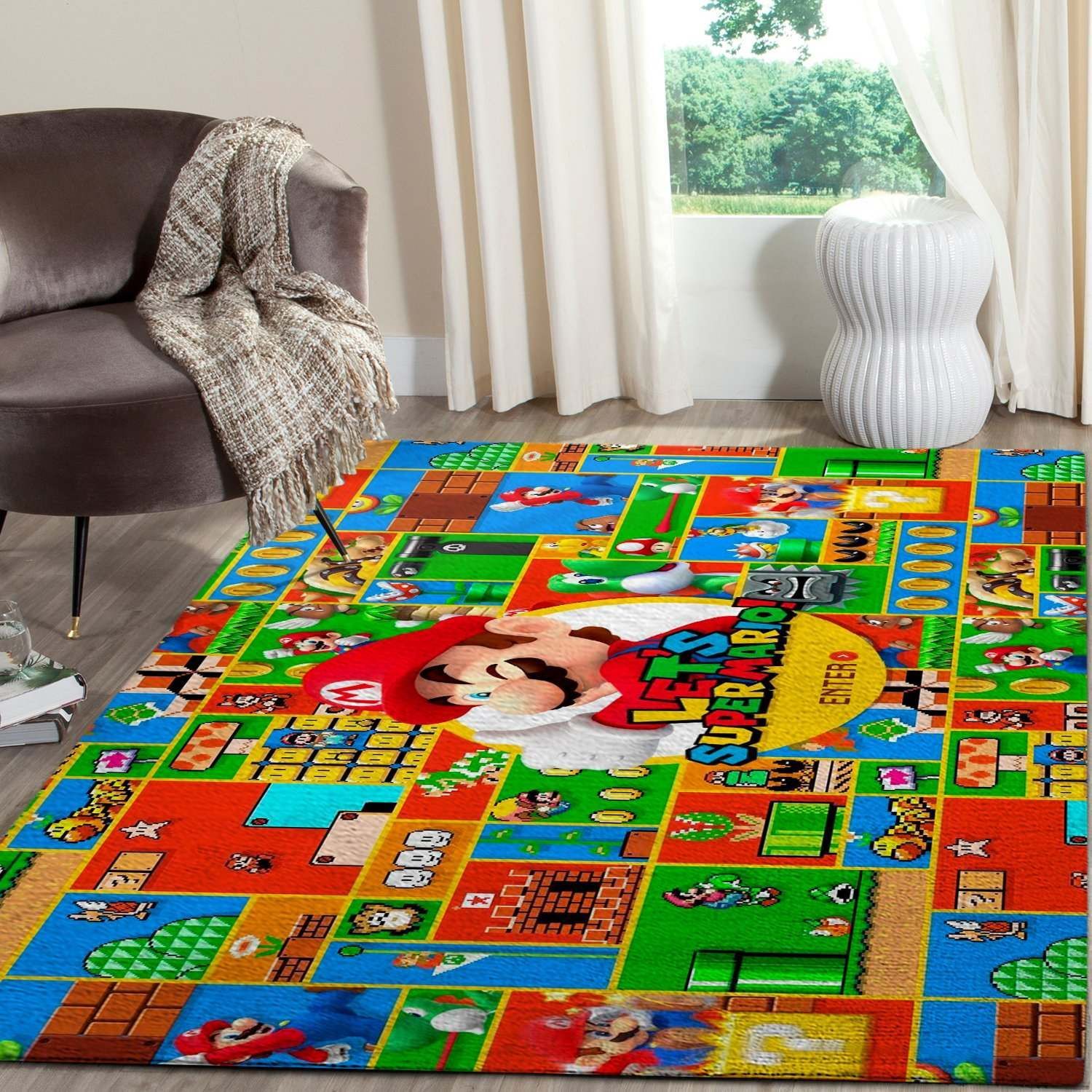 Super Mario Area Rug Gaming Floor Jk39010 Rug Carpet Area Rug For Living Room Bedroom Rug Home Decor