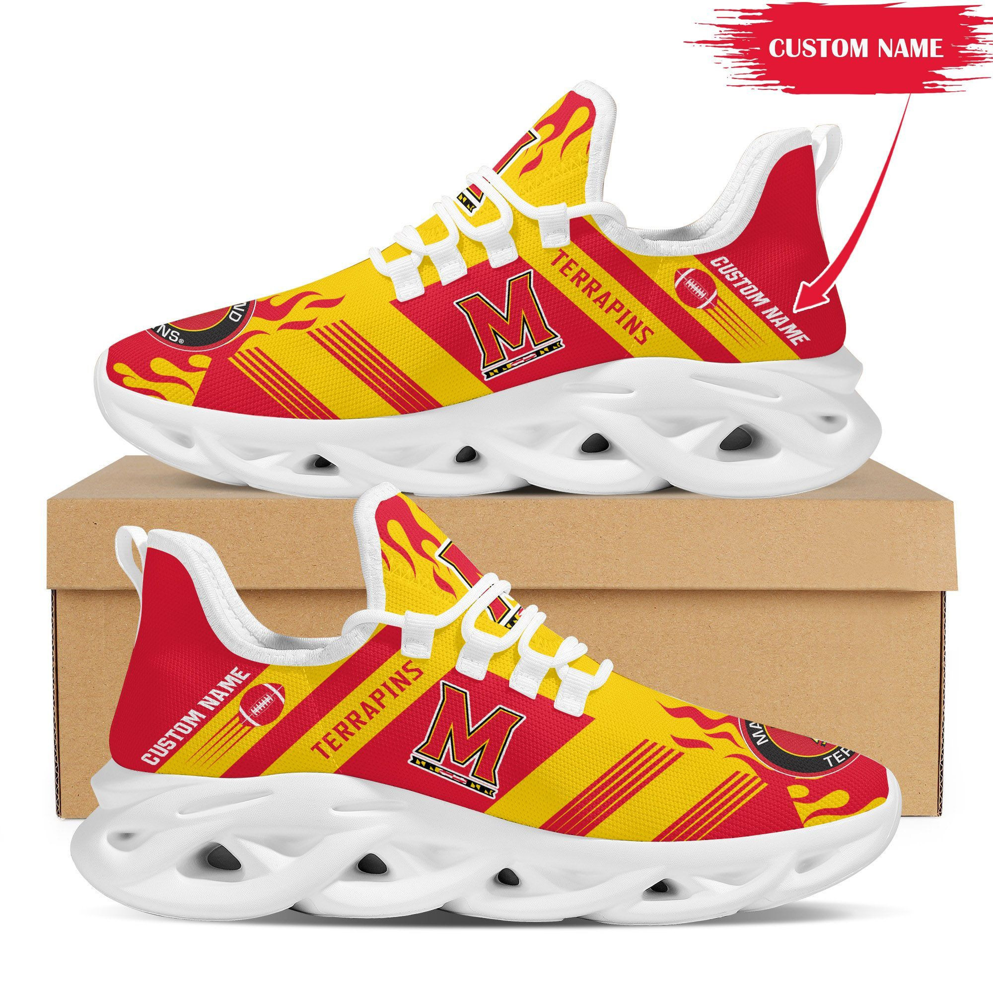 Maryland Terrapins Custom Personalized Max Soul Sneakers Running Sports Shoes For Men Women University Of Maryland, College Park